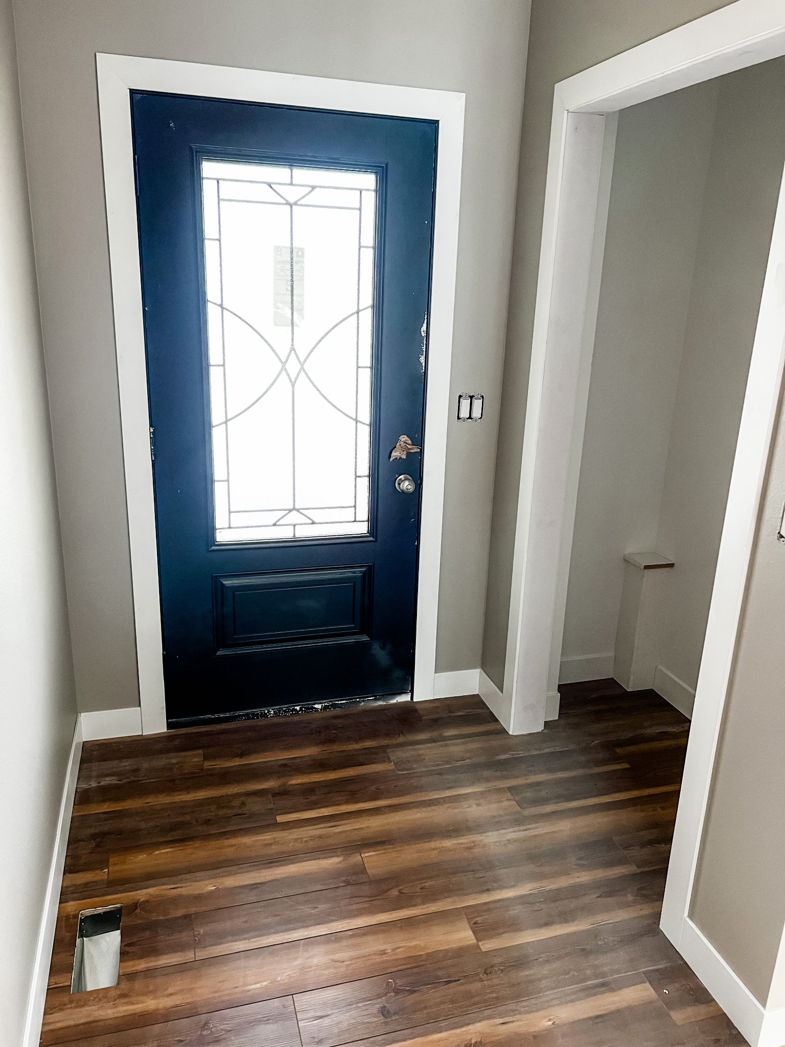 Hardwood flooring in a finished space